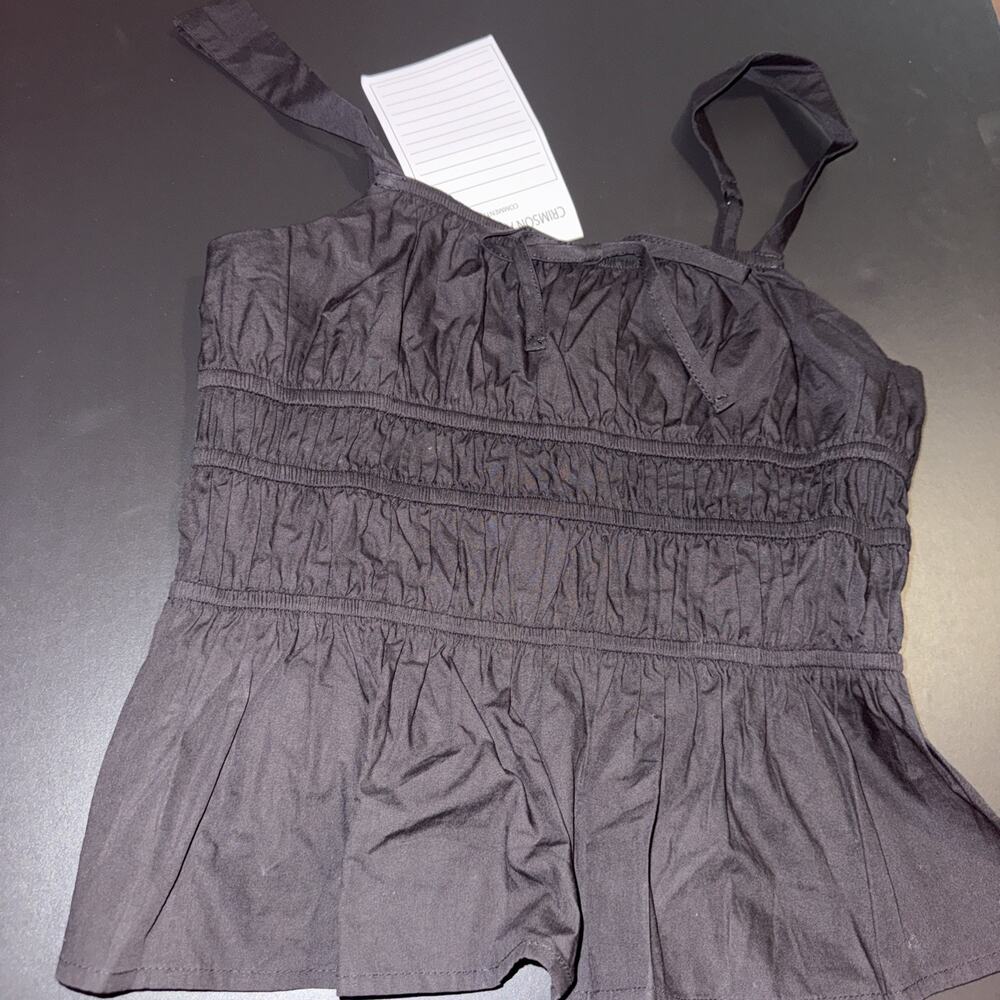 New Pacsun LA Hearts Black Crop Top Size S Stretch Elastic Style 21377 NWT